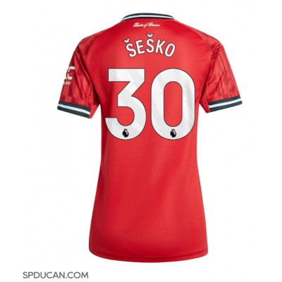 Zenski Nogometni Dres Manchester United Benjamin Sesko #30 Domaci 2025-26 Kratak Rukav Zenski Nogometni Dres Manchester United Benjamin Sesko #30 Domaci 2025-26 Kratak Rukav